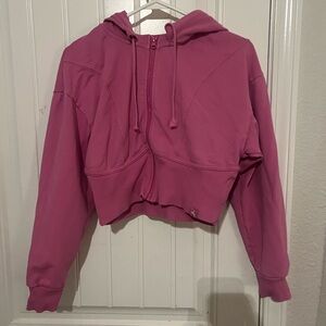 Pink Cropped Hoodie